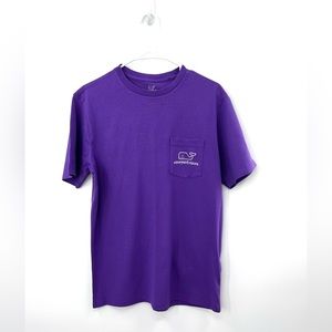 Vineyard Vines Short Sleeve Pocket Tee ‘Eggplant/White’  Men’s Size Small